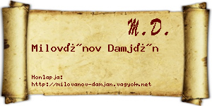 Milovánov Damján névjegykártya